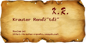 Krauter Renátó névjegykártya